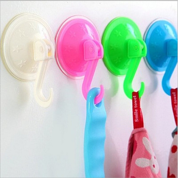 1pcs Removable Bathroom Kitchen Wall Strong Suction Cup Hook Vacuum Sucker Random Colors