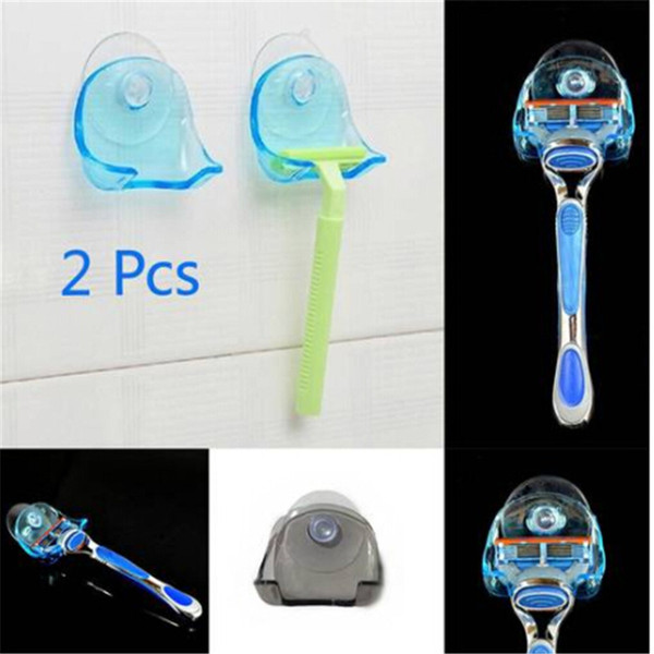 Wholesales Free shipping 2Pcs Shaver Toothbrush Holder Washroom High Power Suction Cup Hook Razor Bathroom razor holder