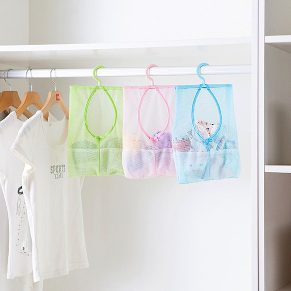 Multi Purpose Hang Mesh Bag Clothes Storage Laundry Bags Travel Colorful Hanging Mesh Bags Bathroom Shower Storage Organizer Robe Hooks