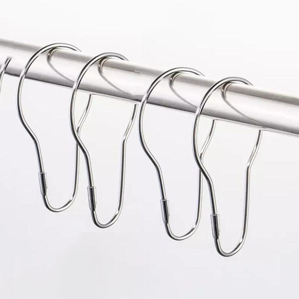 High quality Shower Curtain Hooks Rings New Good Shower Bath Bathroom Curtain Rings Clip Easy Glide Hooks