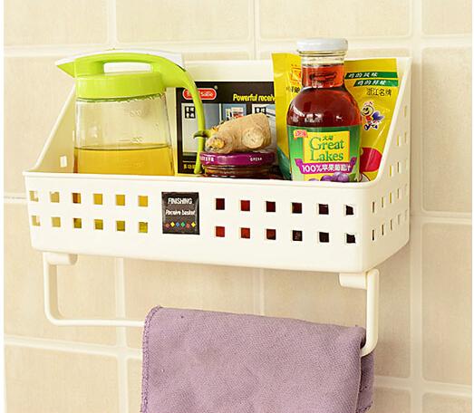 bathroom sucker storage box wall suction plastic bathroom organizer