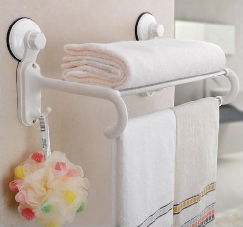 HOT Double Stainless Steel Wall Mounted Bathroom Towel Rail Holder Rack Shelf