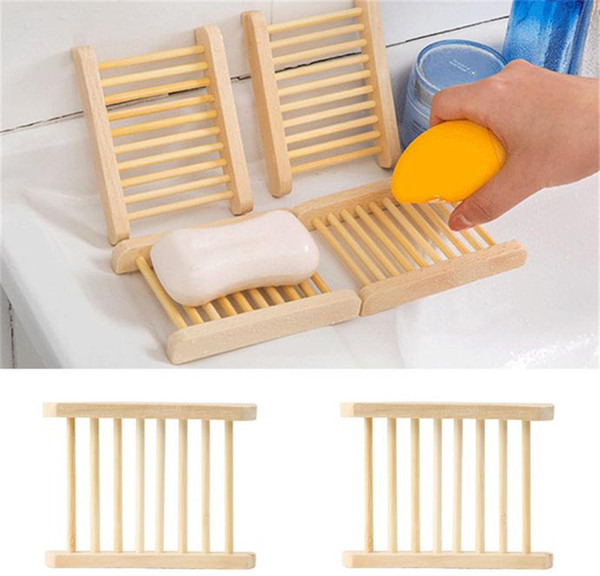 New Useful 12*9cm Natural Wood Strong Bathroom Soap Dish Drain Tray Holder Sponge Plate Home Storage Rack DC033