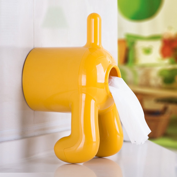 Cute Dog Butt Tissue Box Plastic Puppy Shape Tissue Holder for Toilet Roll Paper Bathroom Car Home Creative Accessory