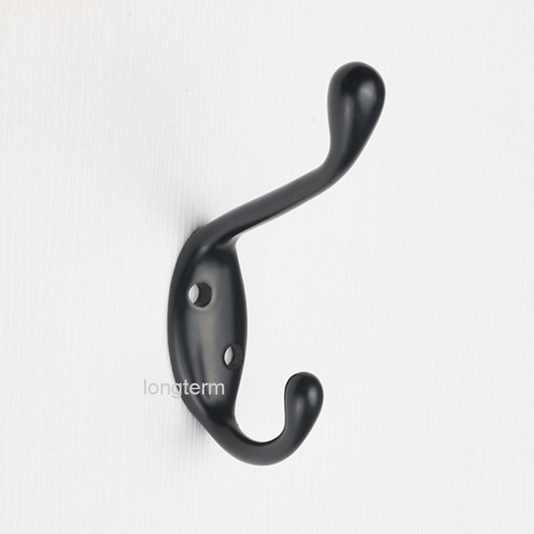 High quality hot sale popular matt black zinc alloy metal towel hook solid strong storage hook