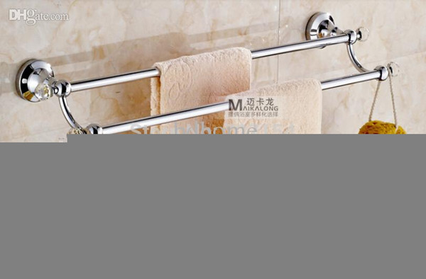 Wholesale-Free Shipping Bath Towel Rack,Bathroom Accessories Brass golden Finished Towel Bar,double Holder GB007a