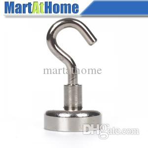 5PCS/lot 20mm Dia. Magnetic Hooks, Neodymium magnet Cup Key Holder Each Holds up to 28 LBS #BK017 @CF