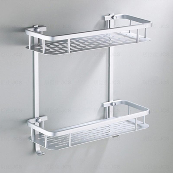 1/2 Tiers Aluminium Bathroom Shower Bath Holder For Shampoos Shower Gel Kitchen Home Balcony Shelf Hanging Storage Rack