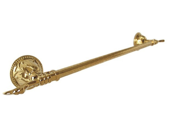 Gold clour bathroom brass single towel bar With flowers