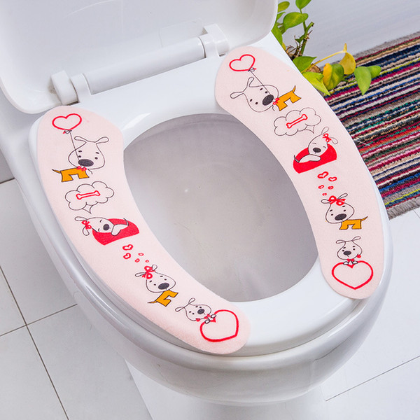 Cute Animal Design Toilet Mat Winter Cushion Home Stickers Circle Toilet Cushion Cover Paste Universal Washable Bathroom Accessories