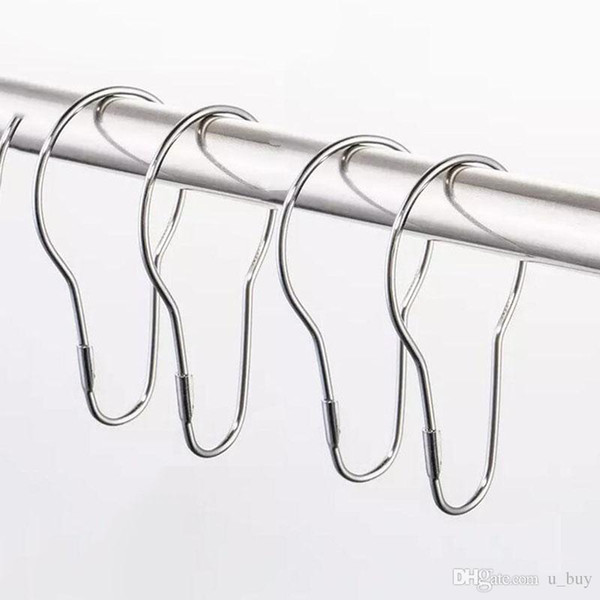 High quality Shower Curtain Hooks Rings New Good Shower Bath Bathroom Curtain Rings Clip Easy Glide Hooks