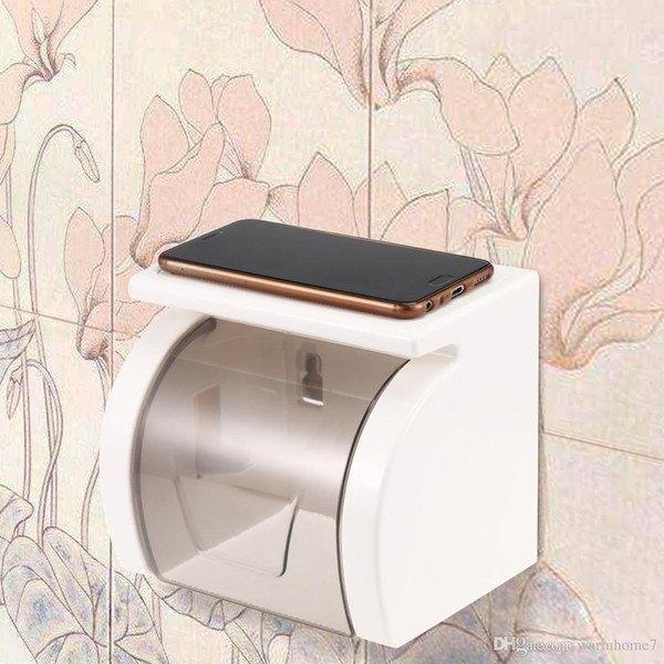 Free Punch Toilet Roll Holder With Top Anti-Slip And Gear Design Strong Bearing Capacity Moisture Proof Toilet Roll Holder Free Shipping VB