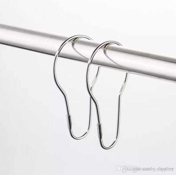 Shower Curtain Hooks Rings Bathroom Curtain Rustproof Stainless Steel Rings Hook Polished Chrome Free Shipping 1000pcs