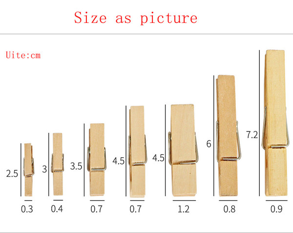 Quality Birch Mini Spring Wood Clips Clamps Clothes Photo Paper Peg Pin Clothes Towel pin Craft Clips Party Home Decoration Robe Hooks