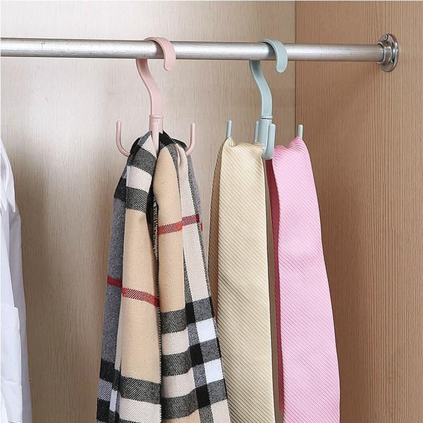 360 degree rotating 4 hook plastic handbag clothes bundle pocket rack hanger rack storage rack hook scarf storage hook