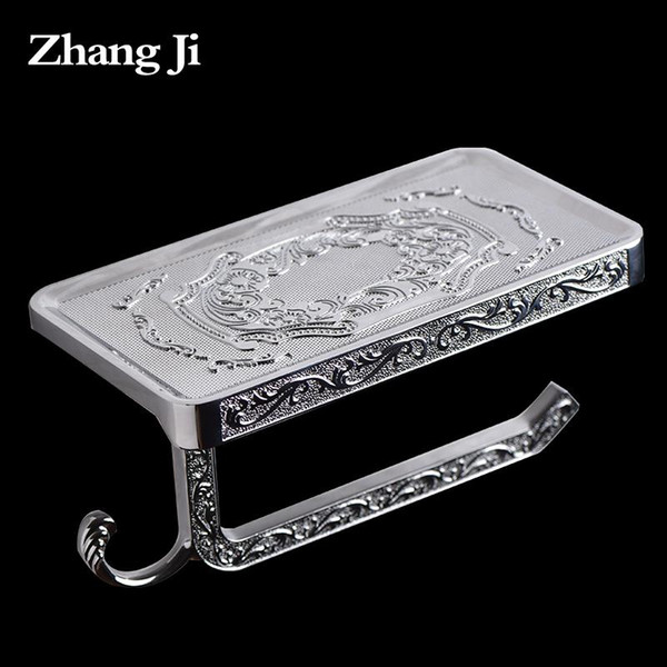 2018 stainless steel silver toilet paper holder with phone shelf toalete holder wc paper holder ZJ116