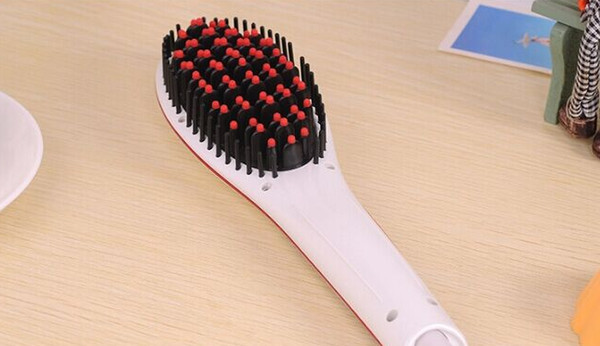 Freeshipping DHL Fast Hair Straightener Styling Tool Flat Iron Comb Brush Massage With LCD Digital Temperature Control