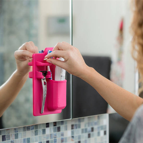 Silicone Toothbrush Holder for Bathroom Mirror Shower