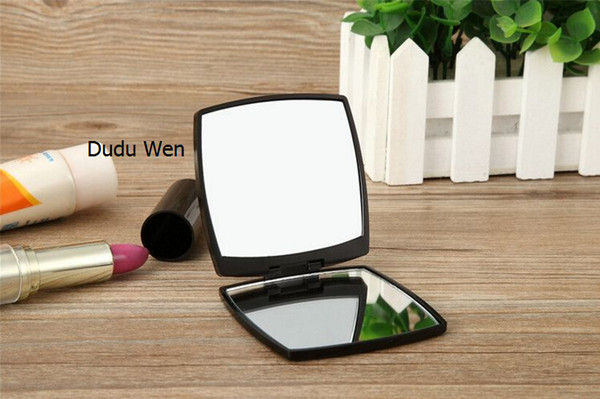 Luxury Makeup facette C style Folding double side mirror with gift box black makeup mirror Portable