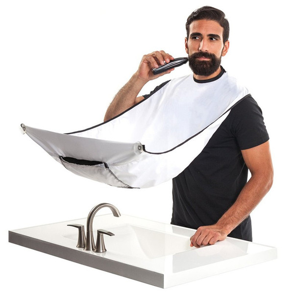 Shave Bib Man Beard Trimming Apron Bathroom Grooming Facial Hair Gown Black/white 120*80cm