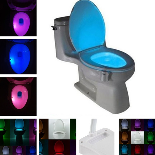 8 color new toilet induction lamp hanging human toilet induction toilet light Creative LED night light T8I035