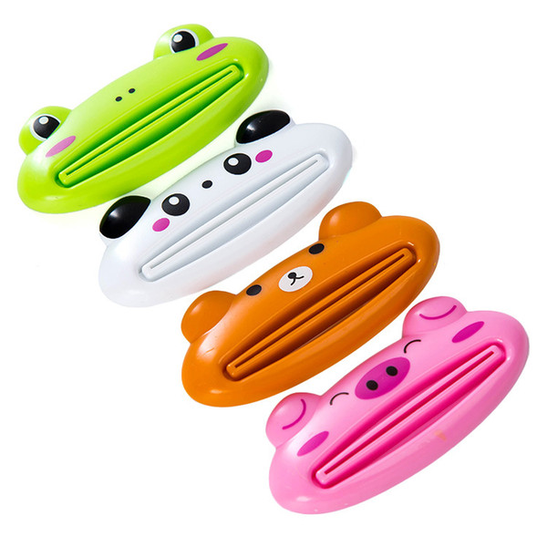 Cartoon plastic squeezing toothpaste manually esay toothpaste dispenser cleanser Toiletries toothpaste squeezer bathroom products 4 color