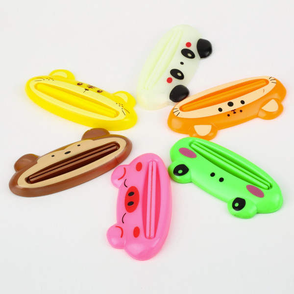 Bathroom Home Tube Rolling Holder Squeezer Easy Cartoon Toothpaste Dispenser Frog Pig Monkey Tiger