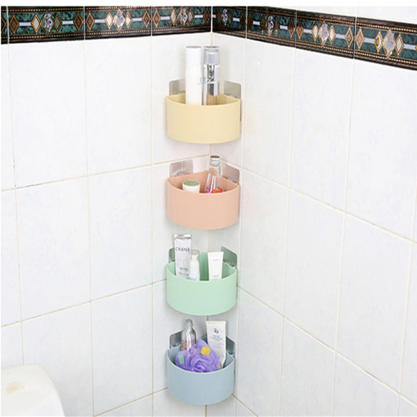 Household garden simple plain color plastic triangulation kitchen bathroom bathroom toiletry products no mark storage rack manufacturers who