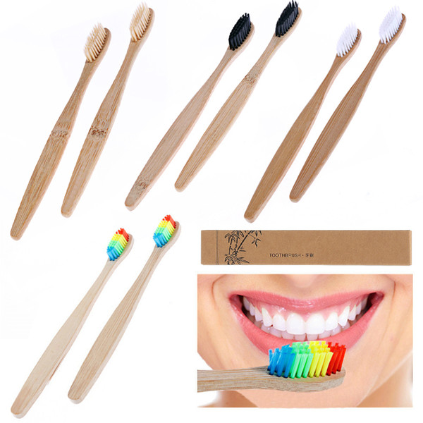 Environment-friendly Wood Bamboo Toothbrush Soft Bamboo fiber Wooden Handle Low-carbon Eco-friendly For Adults Oral Hygiene for Hotel Travel