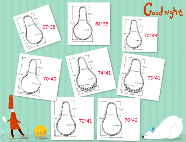 Free DHL 6.7~7.4cm Bath Shower Curtain Glide Rings Hooks Polished Satin Nickel Ball Bathroom Accessories