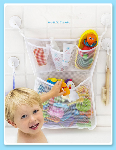 3 colors Baby Kids Bath Tub Toy Tidy Storage Suction Cup Bag Mesh Bathroom Net Organiser MPB17