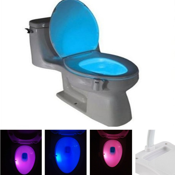 8 color new toilet induction lamp hanging human toilet induction toilet light Creative LED night light T8I035