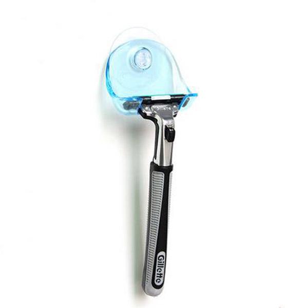 Plastic Bathroom Shaver Razor Holder Shaving Cupula Shaver Caps Racks Wall Mounted Razor Shaver Holder For Wall Blue