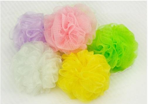 500pcs Mesh Colorful Nylon Bath Flower Bathing Spa Shower Ball Scrubber Colorful Bath Ball Free Shipping