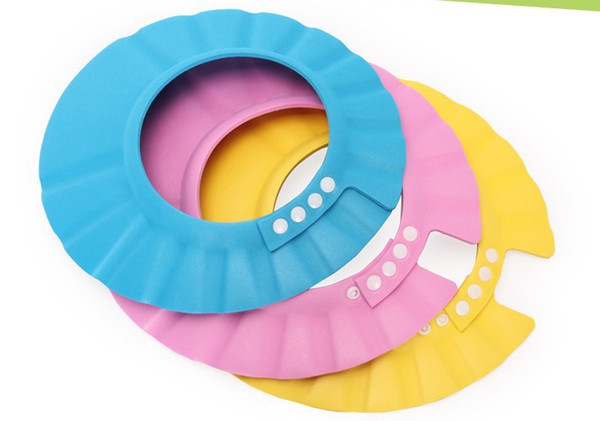 2016 3 Colors Safe Shampoo Shower Bath Protection Soft Caps Baby Hats For Kids 7-12 months