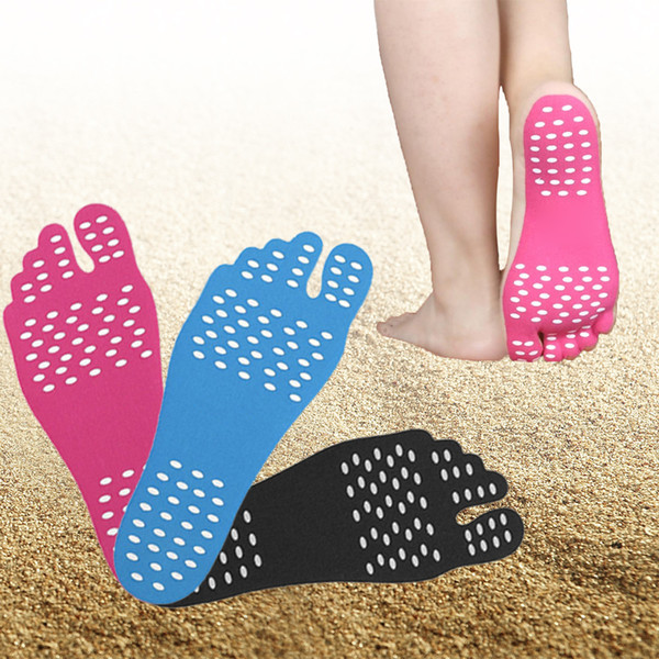 Wholesale Beach Invisible Anti Slip Insoles pure color Nakefit Thermal Insulation Waterproof Soles Stick On Feet Pads Socks