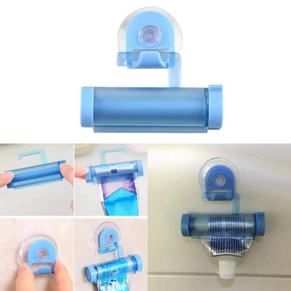 Toothpaste Dispenser Plastic Rolling Tube Squeezer Manual Syringe Gun Dispenser Sucker Holder Dental Cream Bathroom Accessories YW1864