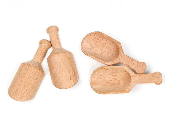 200pcs/lot Mini Wooden Scoops Bath Salt Powder Spoon Bath Shower SPA Tool Bath Salts Candy Laundry Detergent Powder Spoon