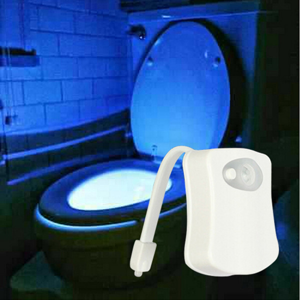 8 Colors LED Toilet Nightlight Motion Activated Light Sensitive Dusk to Dawn Battery-operated Lamp Body On/Off Seat Sensor PIR Lamp 1005006