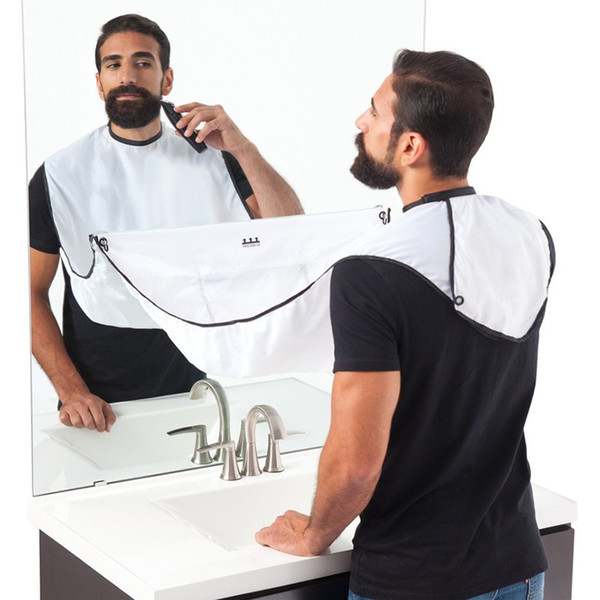 Creative Shave Bib Man Beard Trimming Apron Bathroom Grooming Facial Hair Gown Black/white man personal clean tools