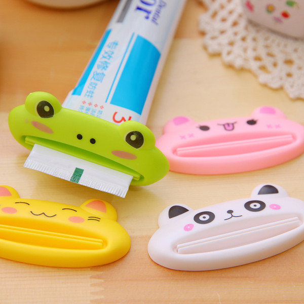 5PCS / LOT lovely Cartoon frog / animals tuba Toothpaste Squeezer Easy Squeeze 5 colors sent at random Toiletries free shipping