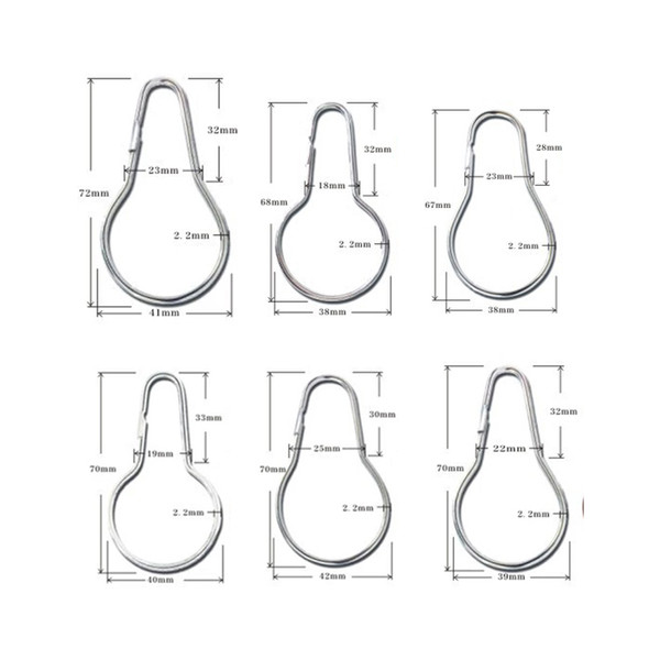 New 6.7~7.2cm Bath Shower Curtain Glide Rings Hooks Polished Satin Nickel Ball Bathroom Accessories