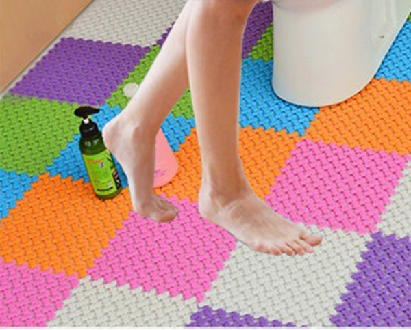 Bath mat Bathroom Toilet Mat 25cm*25cm multicolor splicing non slip Ruggies Rug Carpet Mats Grippers Grip Corners Pad Anti Skid