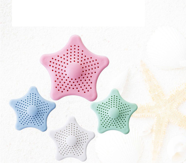 Creative five-pointed star kitchen sink cover Home anti-clogging Starfish silicone floor drain bathroom filter V 001