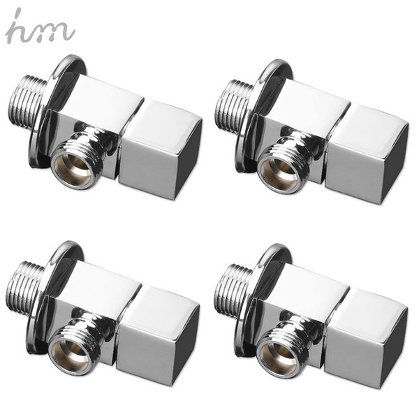 hm Angle Valve 4PCS Brass Bathroom Hardware Filling Valve Accessories Square Ceramic Plate Core Toilet Double Angle Valve 170305#