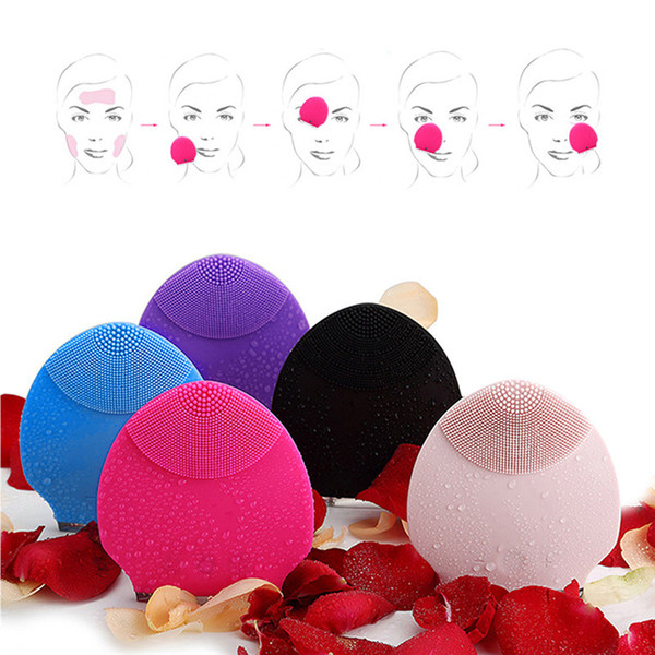 Silicone Gel Face Vibrating Massager Waterproof Charging Beauty Face Care Cleaner Cleaning Machine Facial MassageTools