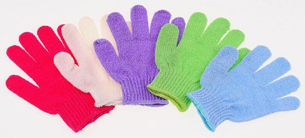 Factory direct exfoliating gloves bath gloves Five fingers Bath Gloves Skin Body Bath Shower Loofah Sponge Mitt Scrub Massage Spa