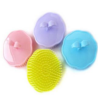 Brand New Lovely Rubber Shampoo Massage Brush/Designer Mini Comb Bath Brushes/Candy Color Bathroom Products WA13