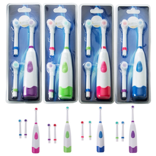 Waterproof Rotating Electric Toothbrush With 3 Brush Head