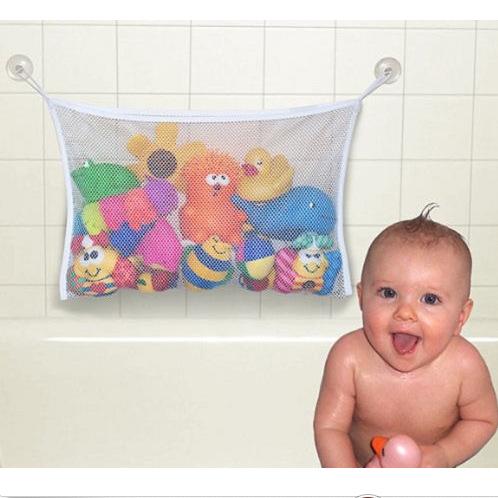 Child bathing toy storage bag baby mesh toys bag strong suction cup bathroom bag